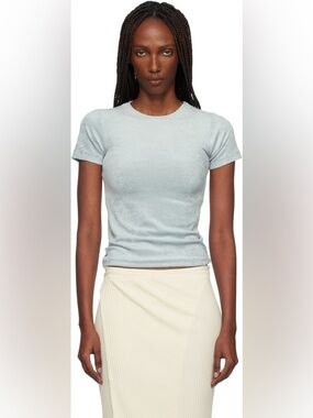Baserange Light Blue Oma Velour Tshirt Size Small